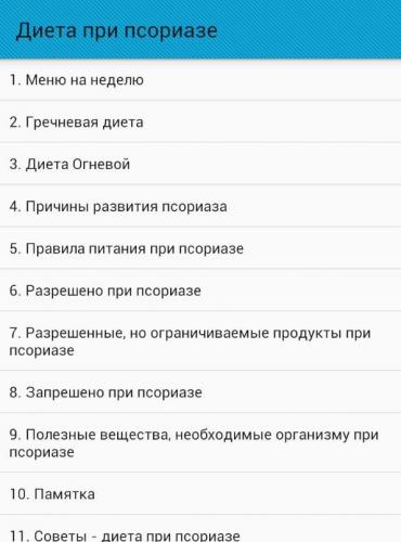 Какое выбрать меню при псориазе?