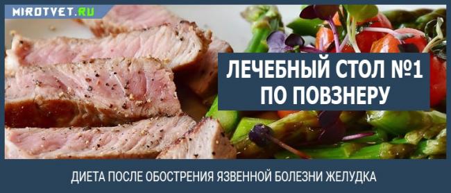 Правила и меню диеты номер 8