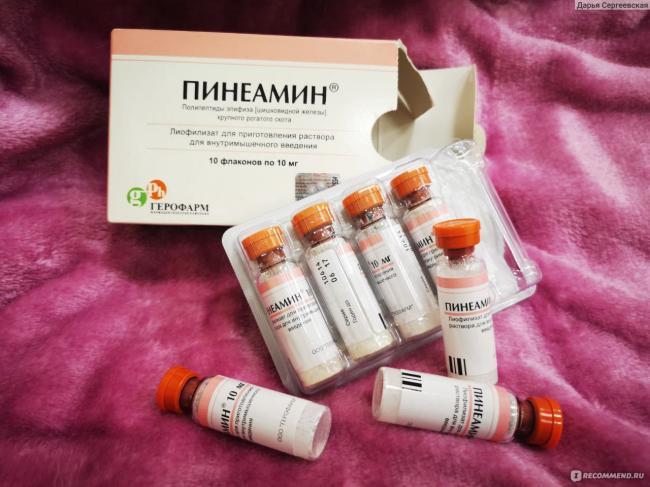 Инъекции «пинеамин»: новый препарат для лечения климакса, механизм его действия, состав и противопоказания