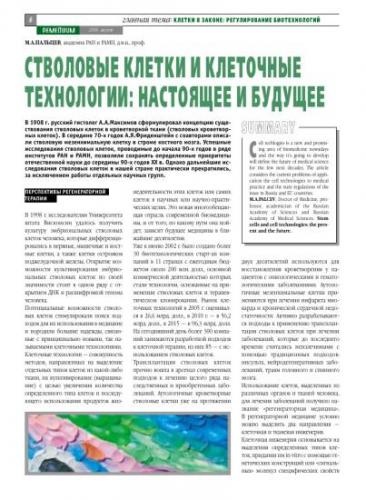 Стволовые клетки и их характеристика