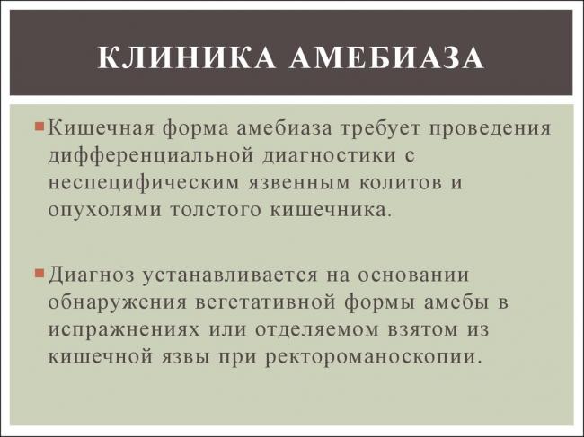 Кишечный амебиаз - симптомы, лечение, диагностика