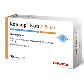 Таблетки конкор (5, 10 мг)