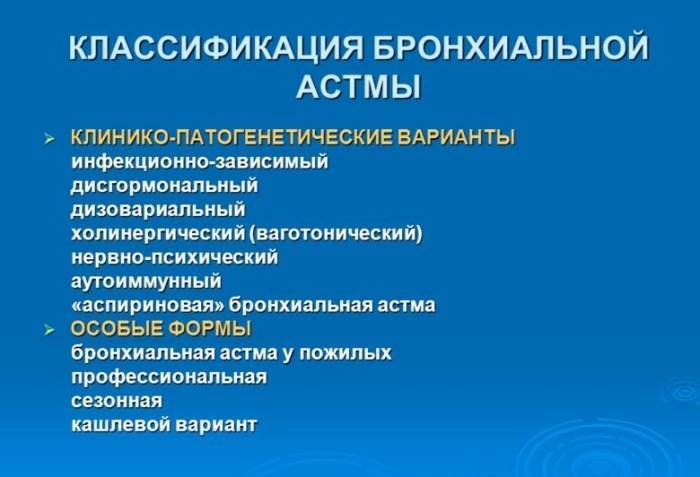 Классификация бронхиальной астмы