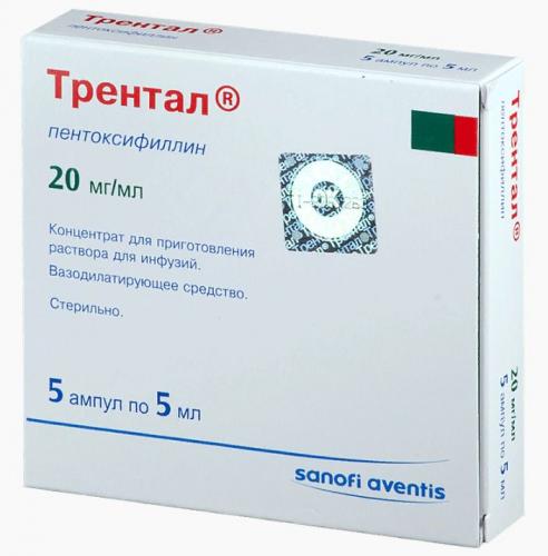 Трентал инструкция по применению (уколы в ампулах 20 мг)