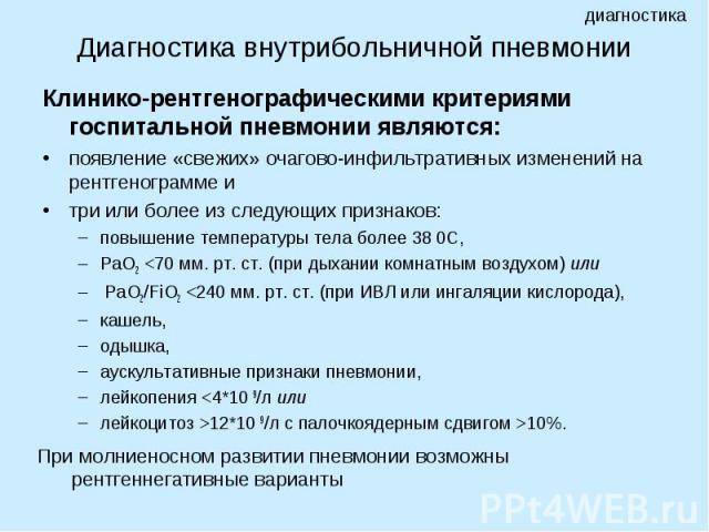 Нозокомиальная пневмония: особенности течения, диагностика и терапия
