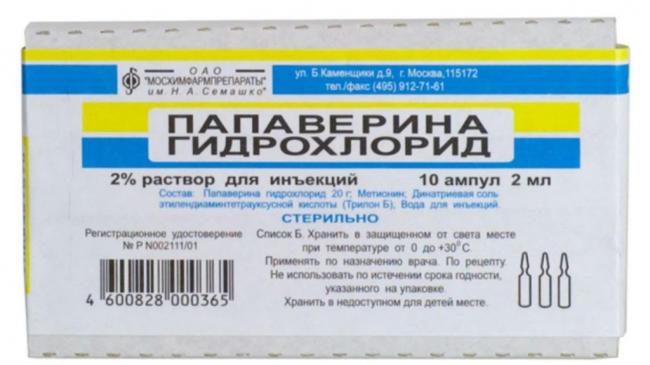 Папаверин в ампулах: инструкция к использованию препарата
