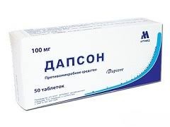Дапсон – инструкция по применению таблеток 50 мг, цена, отзывы, аналоги