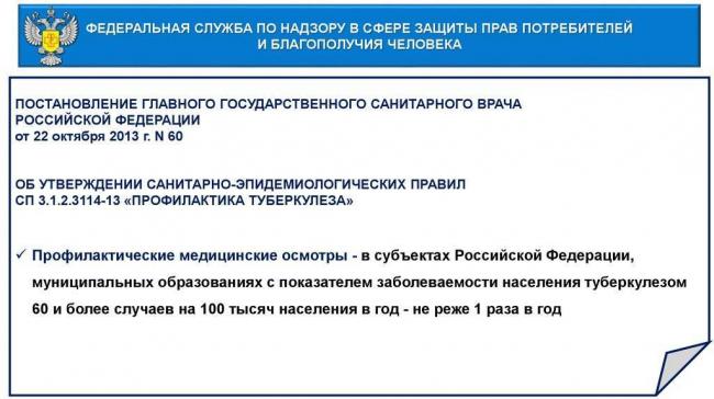 Санпин профилактика туберкулеза новые правила новые проблемы