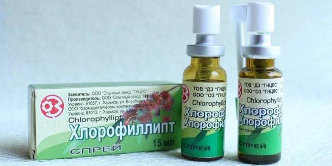 Хлорофиллипт показания, инструкция по применению для полоскания горла