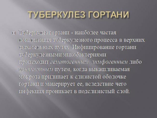 Туберкулез гортани, трахеи и бронхов