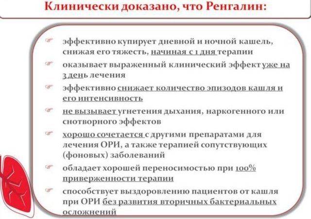 Ренгалин − инструкция, применение детям от кашля, цена, отзывы, аналоги