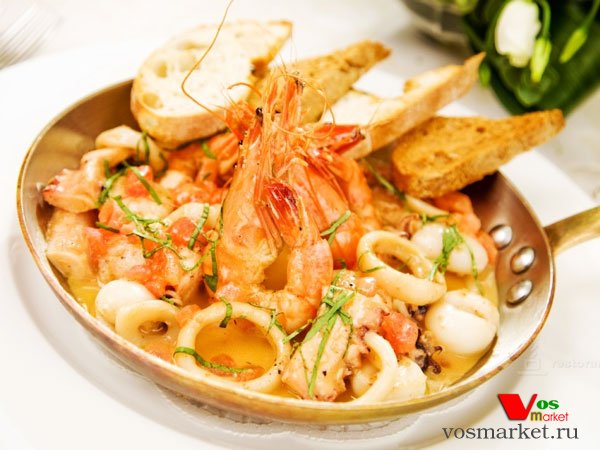 Горячие блюда из морепродуктов - рецепты