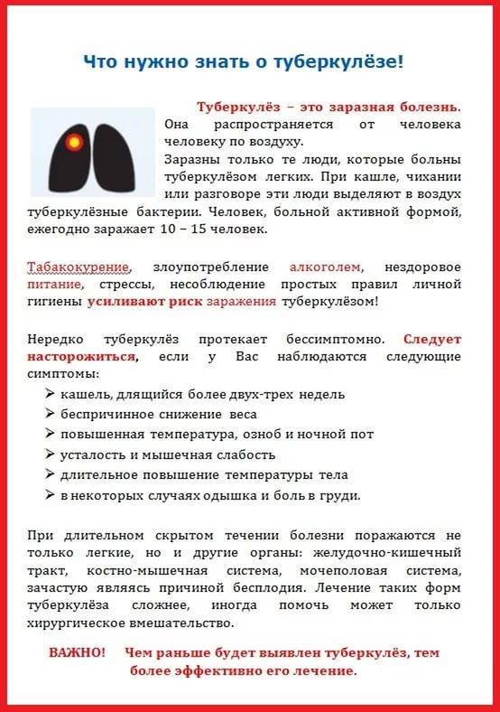 Виды профилактики туберкулеза