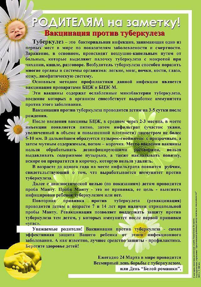 3 основных направления в профилактическом лечении туберкулеза у детей