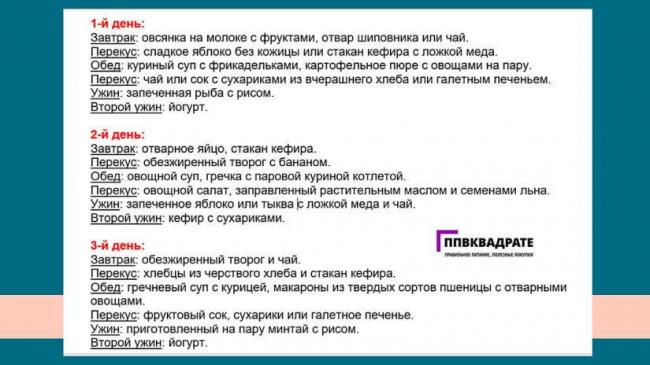 Диета при повышенной кислотности желудка — примерное меню
