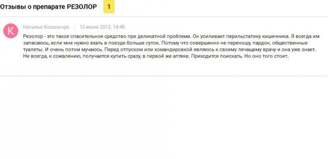 Резолор – инструкция по применению таблеток, цена, отзывы, аналоги